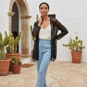 Lillie Rubin Sheer Black Lace Jacket